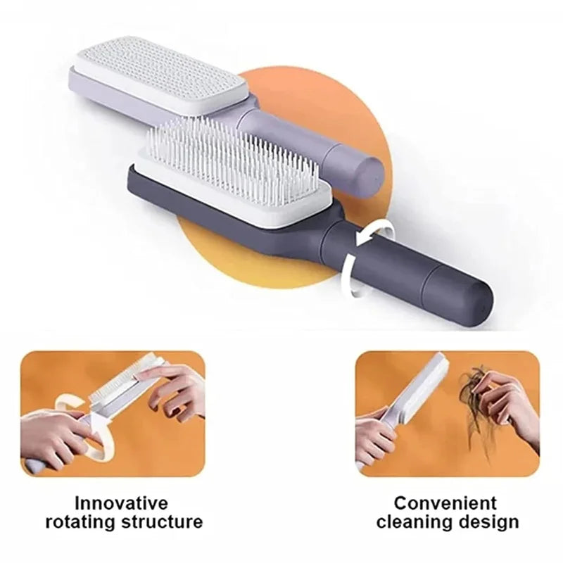 GlitzGrip™ 2.0 - Automatic Self Cleaning Hairbrush