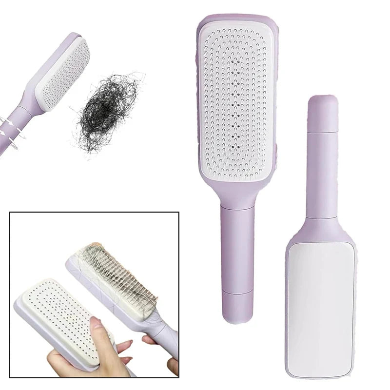 GlitzGrip™ 2.0 - Automatic Self Cleaning Hairbrush