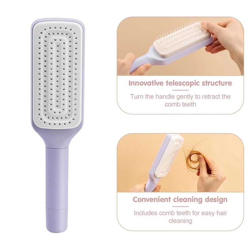 GlitzGrip™ 2.0 - Automatic Self Cleaning Hairbrush