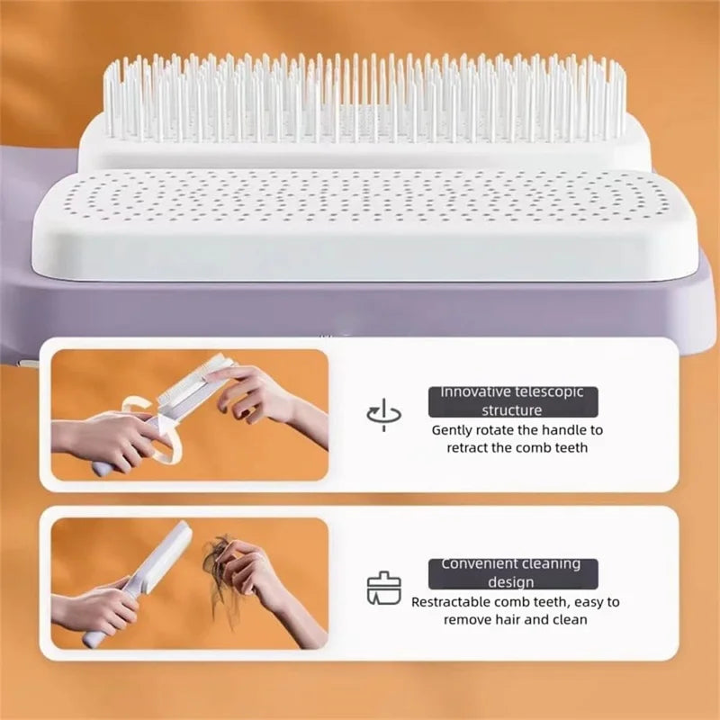 GlitzGrip™ 2.0 - Automatic Self Cleaning Hairbrush